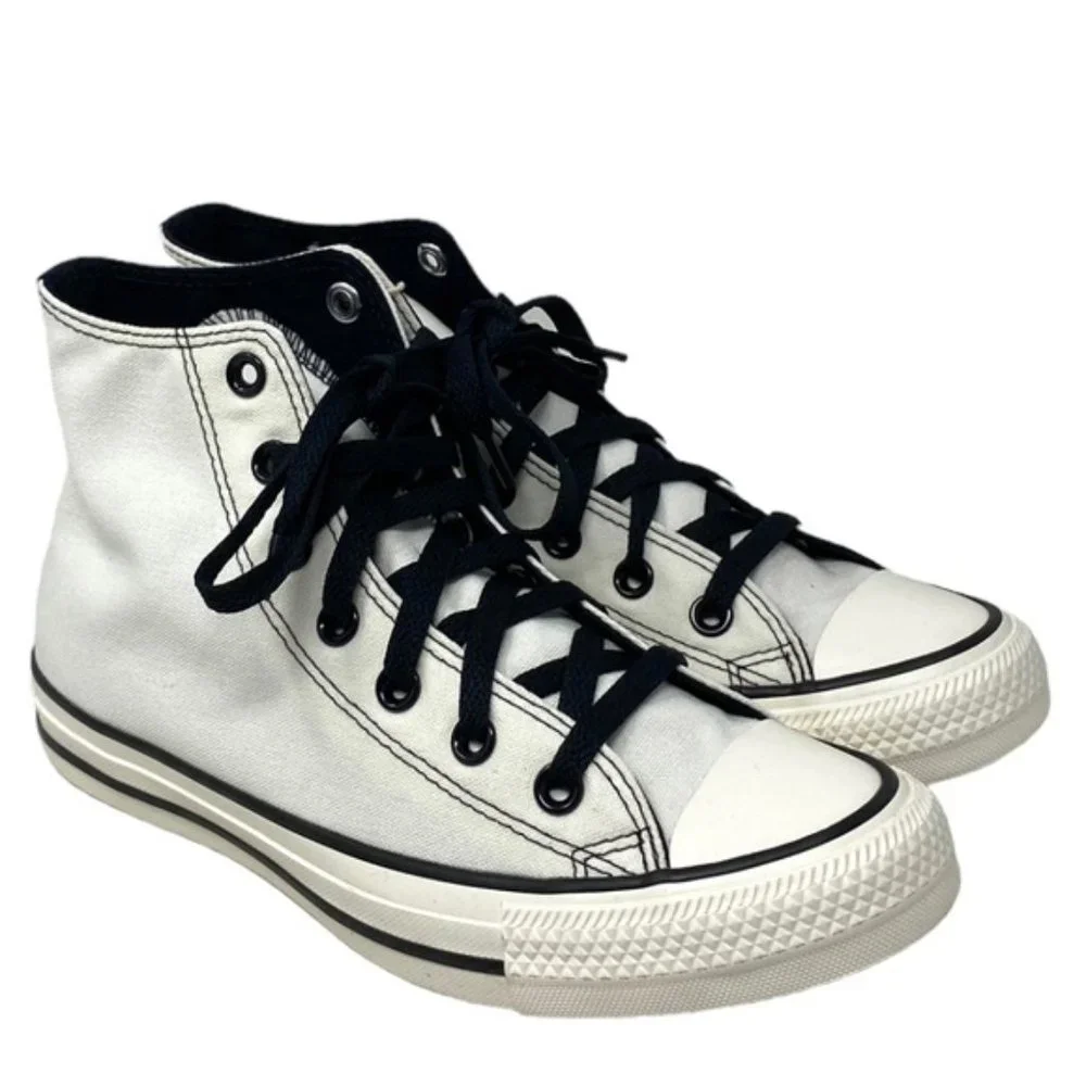 Converse Ctas High Top Sneakers Women Canvas White Black Custom A05960C-WWBLWBLG - Picture 3 of 10